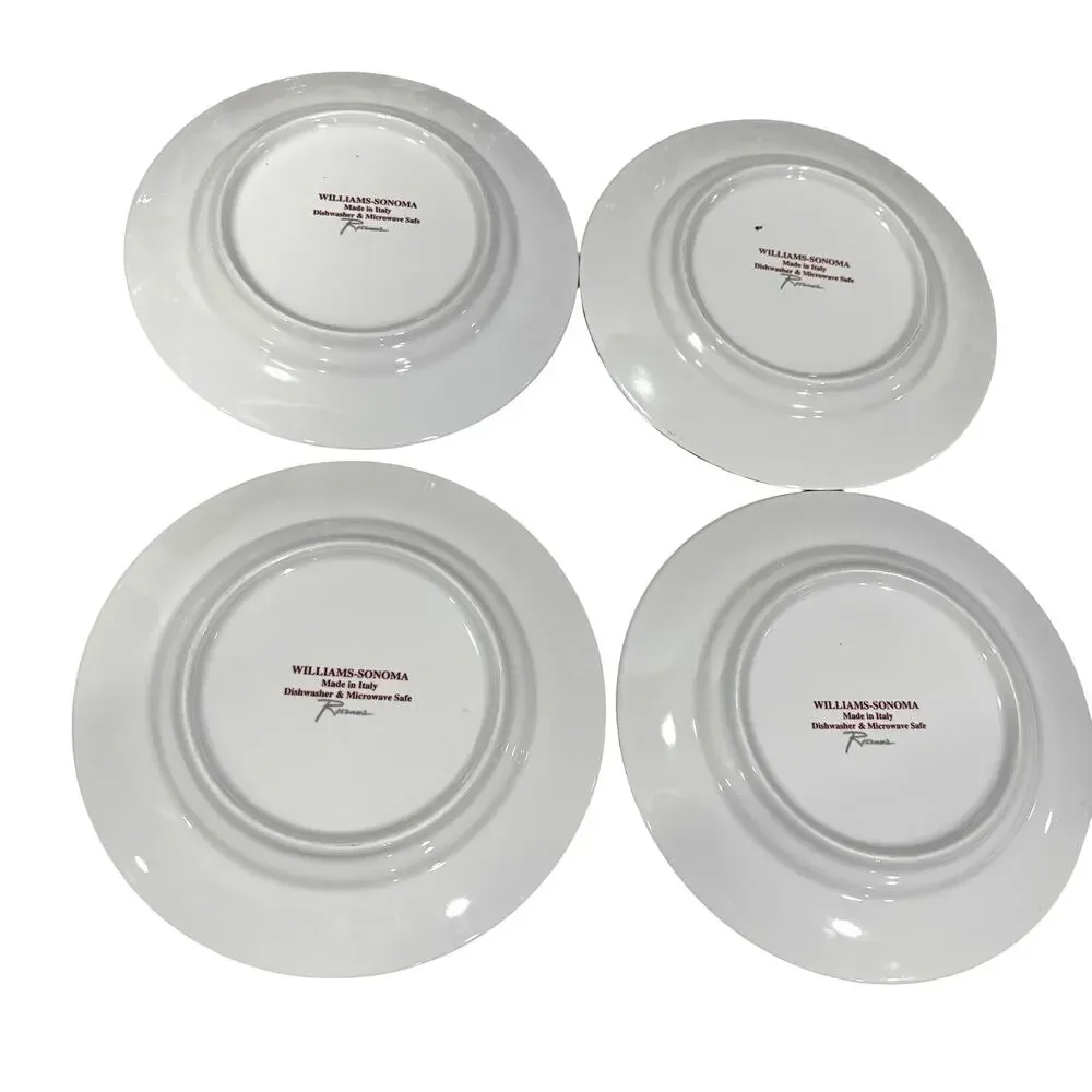 Williams Sonoma Rosanna Canape Plates (4) Fruit Design Tidbit Appetizer Display